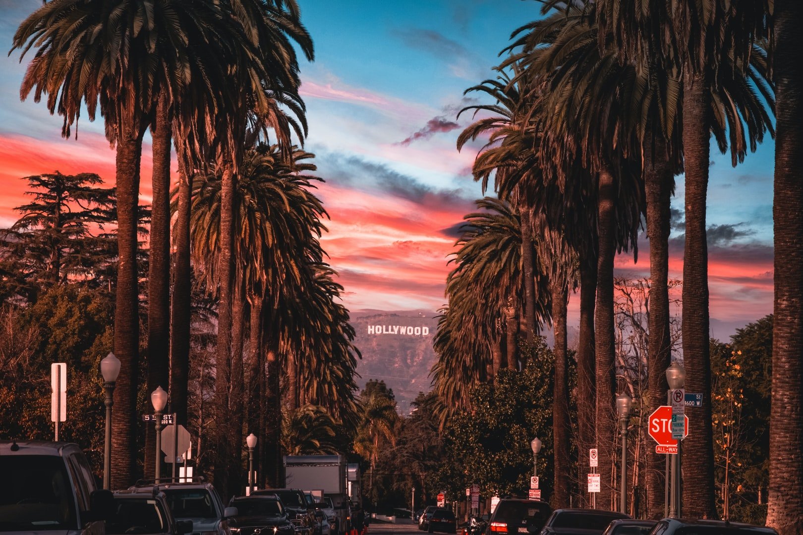 Los Angeles Sunset with a View of the Hollywood Sign